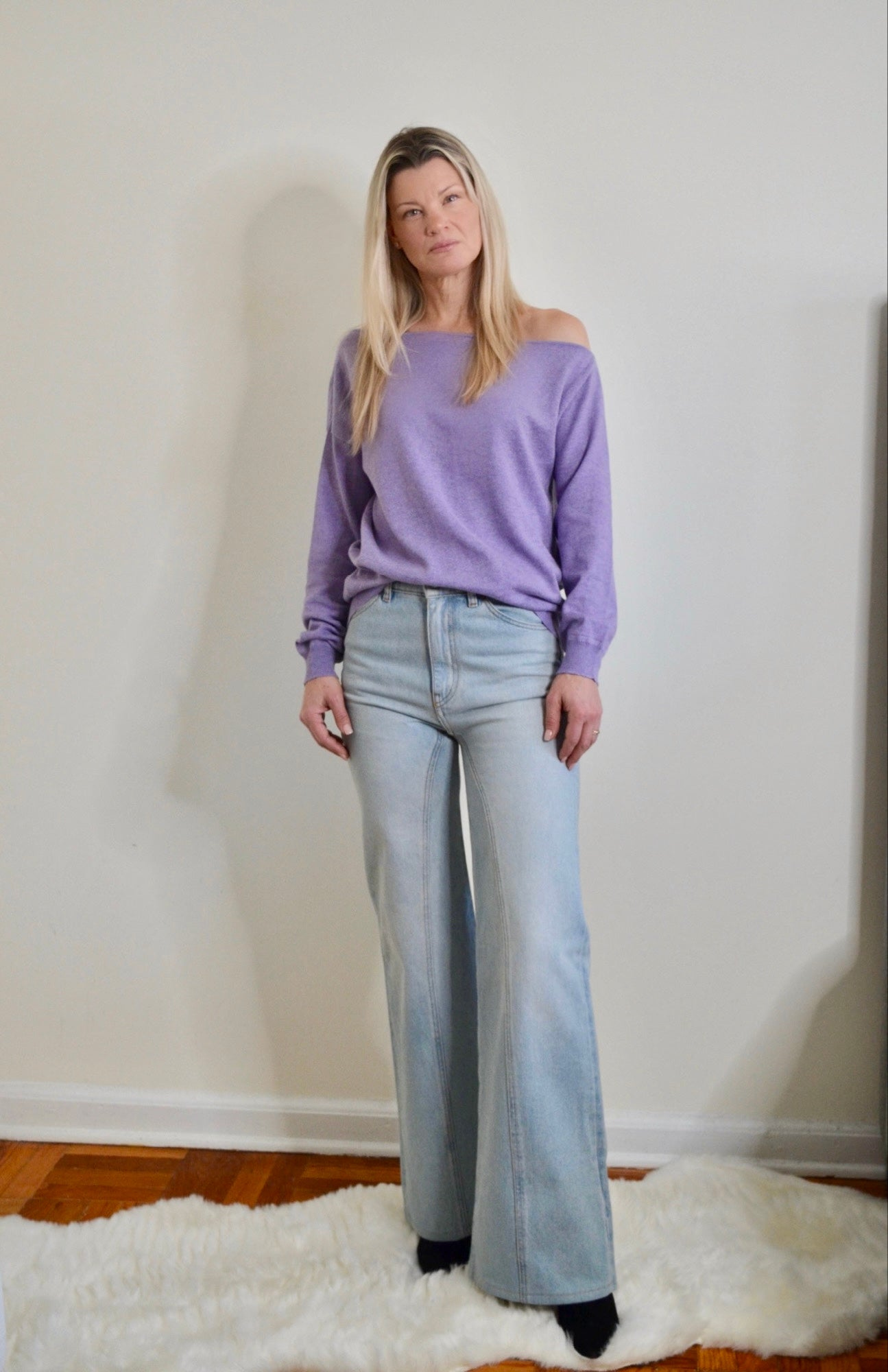 The Stella Cotton Cashmere Off Shoulder Sweater