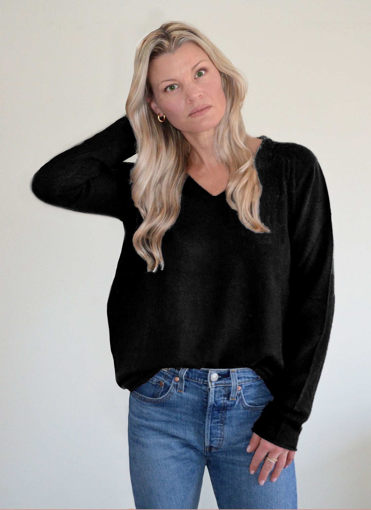 Brooklyn Boyfriend Cashmere V-neck Sweater